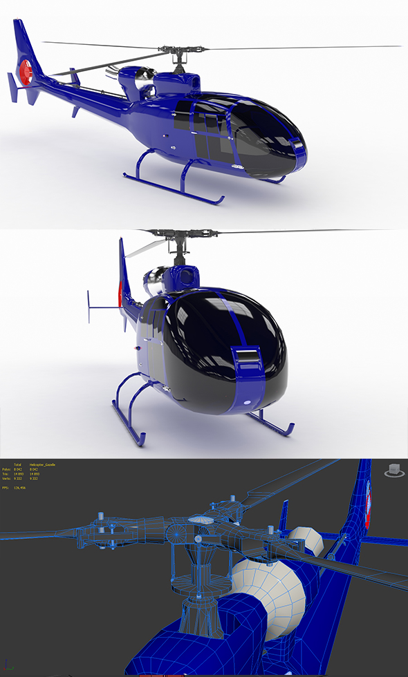 Helicopter SA342 Gazelle - 3Docean 23837130