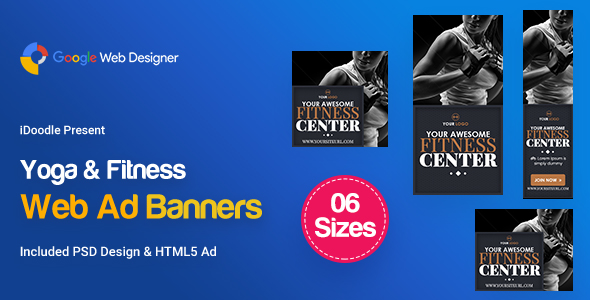 C28 - Yoga & Fitness Banners HTML5 - GWD & PSD