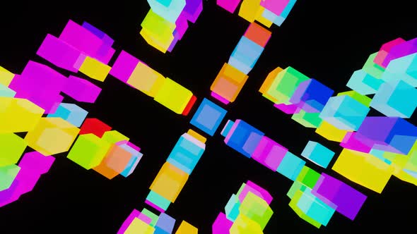 Vj Loop Pulsating Multicolored Bright Cubes 1012 02