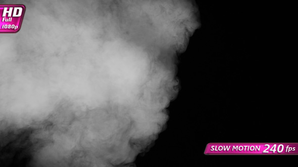 White Smoke Pours Over Black Background alt