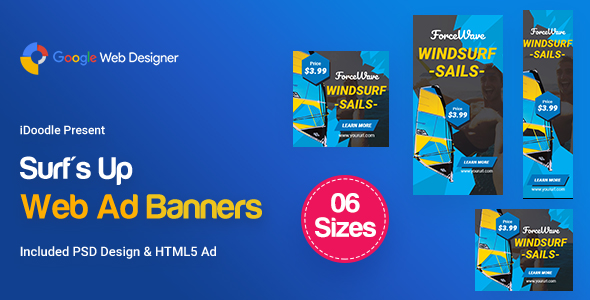 C39 - Surf's Up HTML5 Banners Ad - GWD & PSD