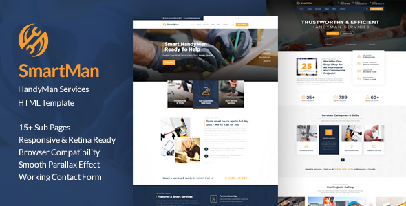 Wondrous Smartman - Handyman Renovation Services HTML Template