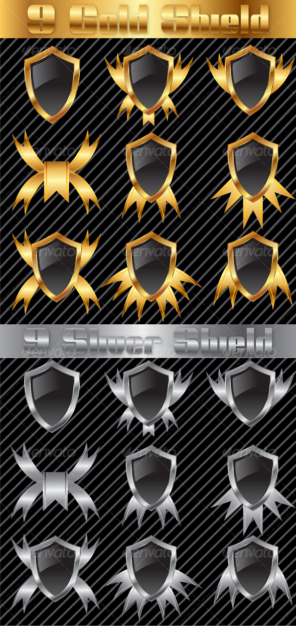 Shield Icons - Decorative Symbols Decorative