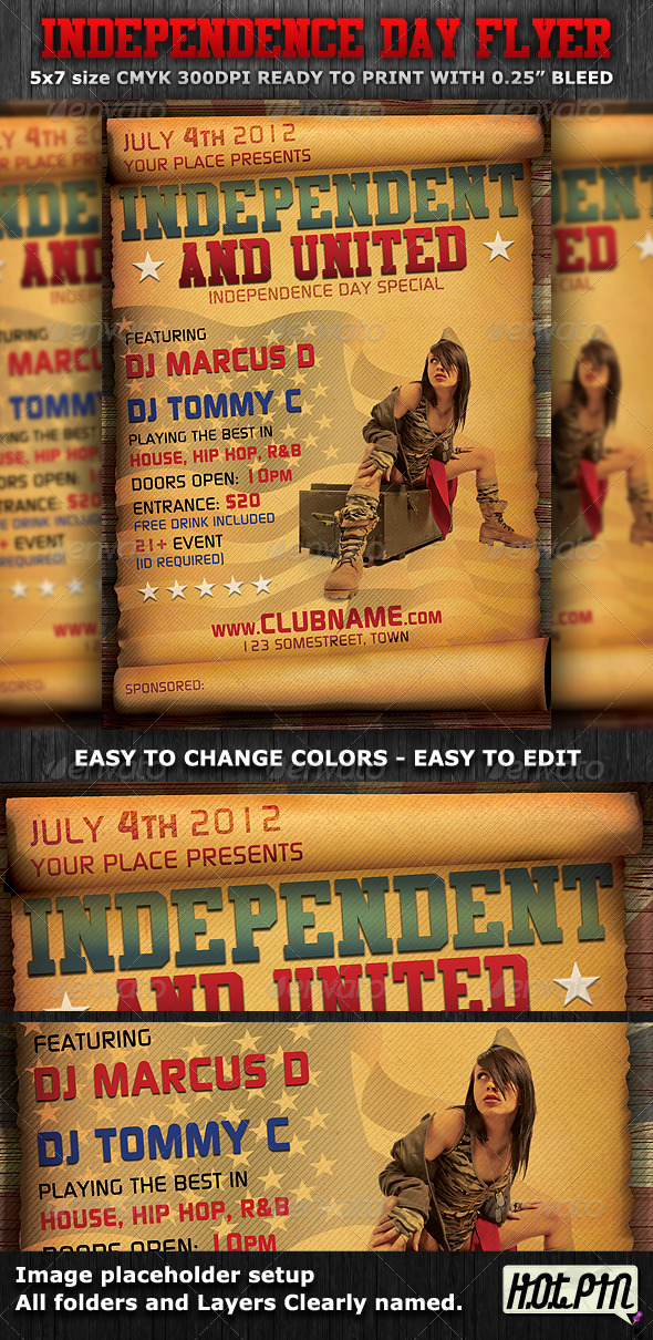 Independence Day Flyer Template - Clubs & Parties Events