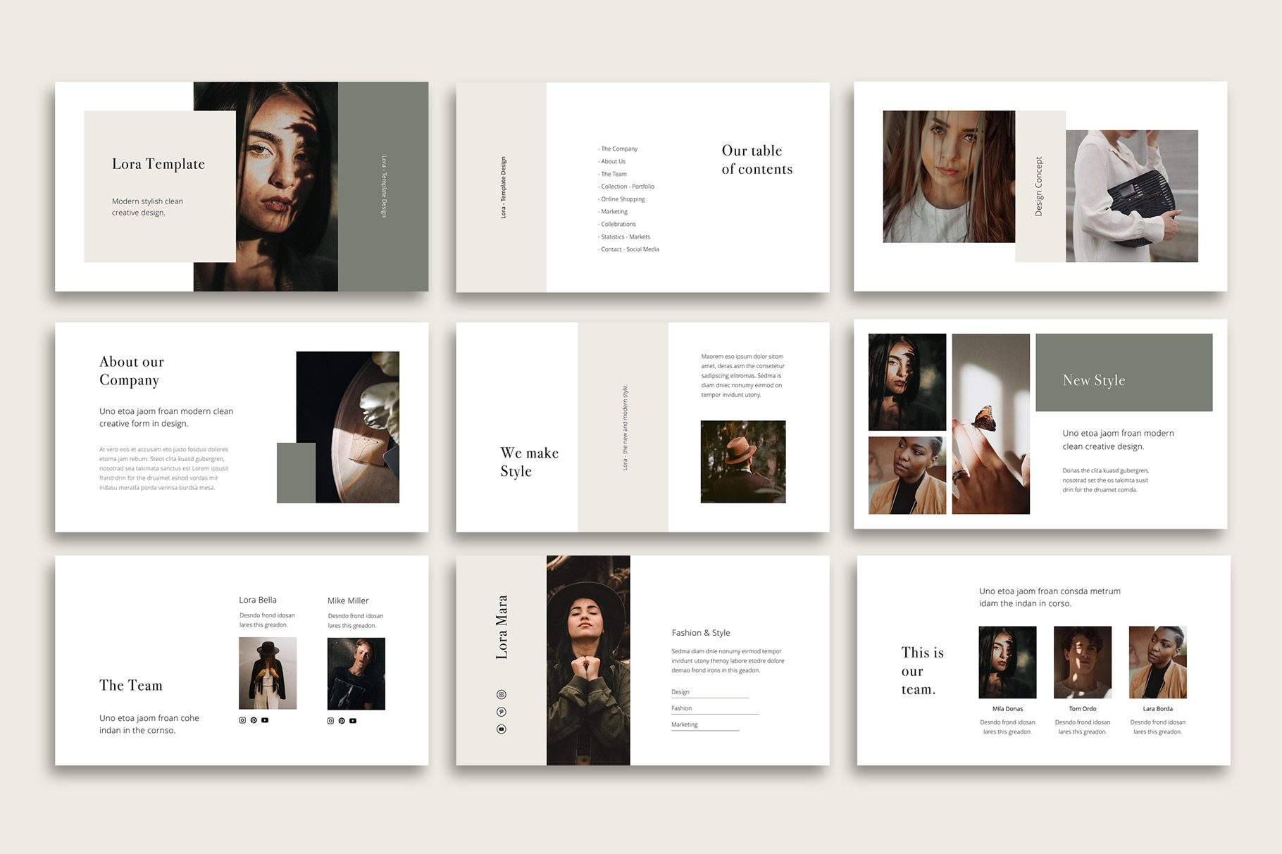 LORA - Powerpoint Modern & Simple Presentation Template, Presentation ...