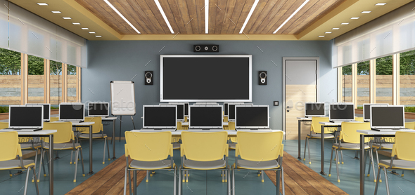 Modern multimedia classroom - Stock Photo - Images