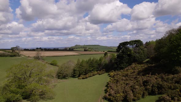 Hidcote Valley Meon Hill Cotswolds Aerial Landscape Spring Season Gorse Bushes