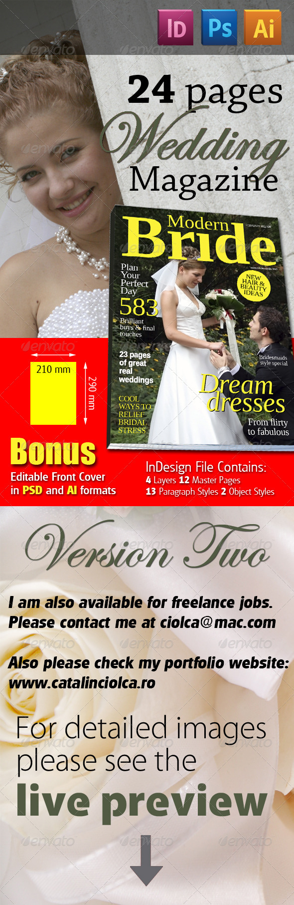 24 Pages Wedding Magazine Version Two - Magazines Print Templates