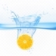 Lemon in Water Splash Explosion Isolated Clip Art