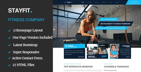 Stayfit | Gym & Fitness HTML Template