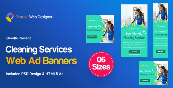 C42 - Cleaning Services Banners GWD & PSD