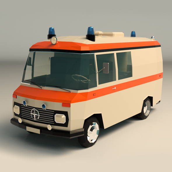 Low Poly Ambulance - 3Docean 23879103