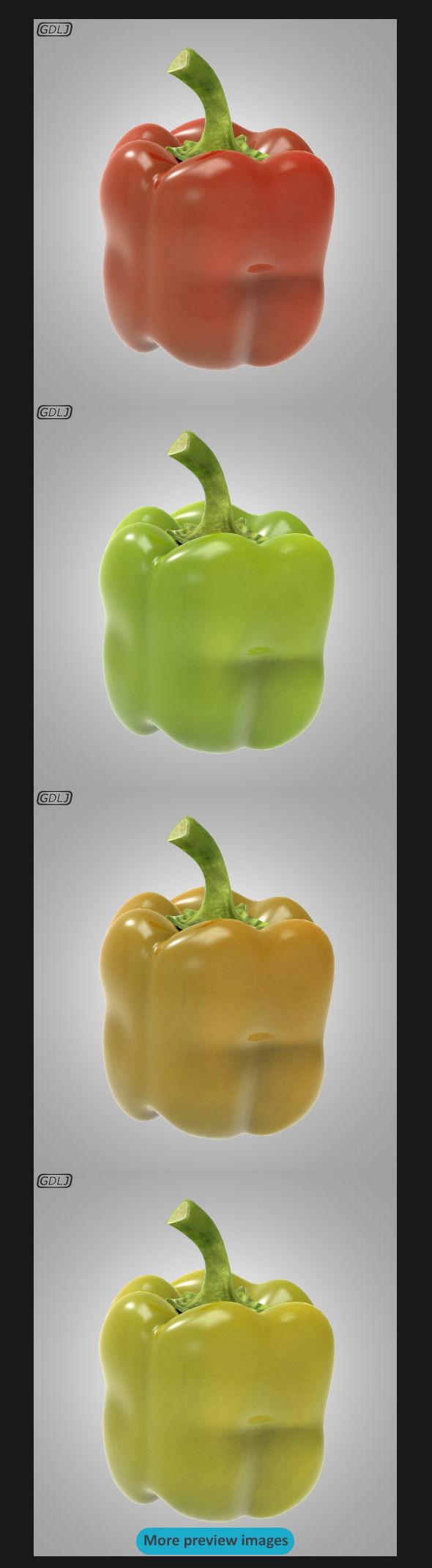 Pepper - Red-Yellow-Green-Orange - 3Docean 23880685