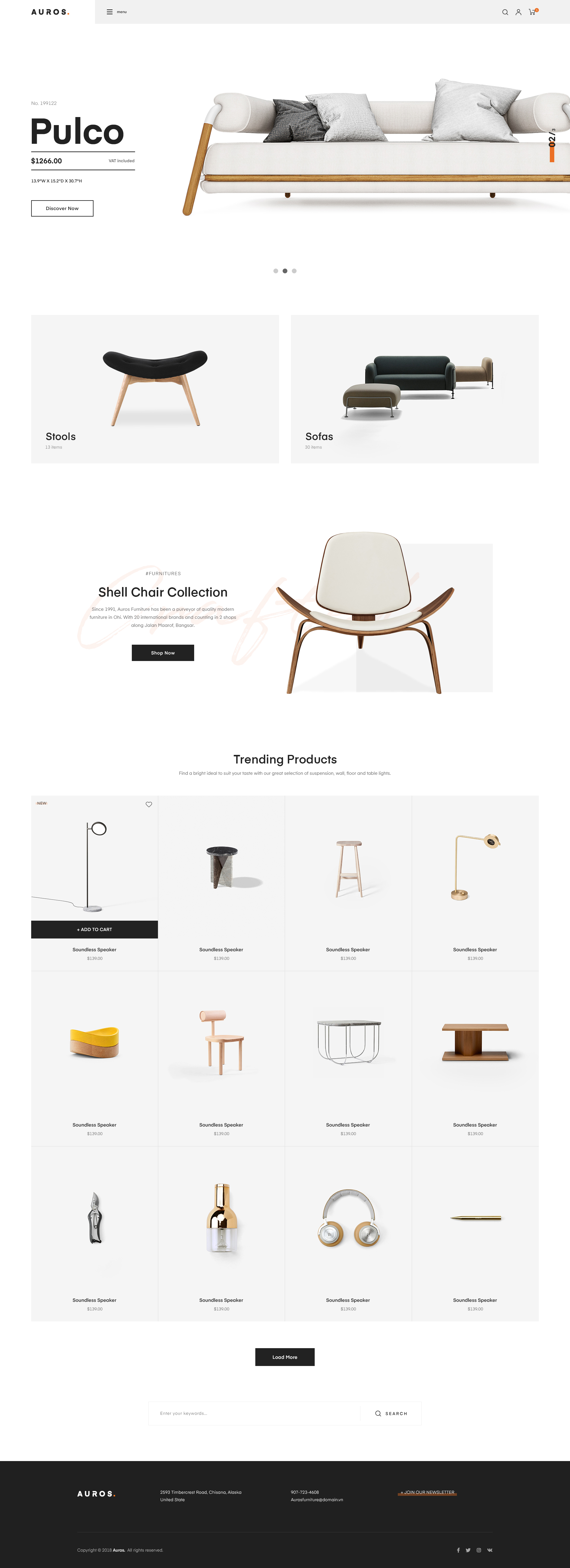 Auros Furniture Elementor Woocommerce Theme