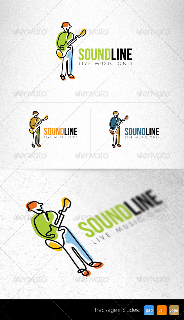 Sound Line Live Sound Creative Logo Template - Humans Logo Templates