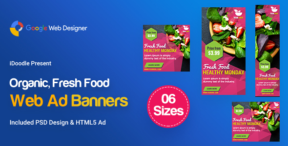 C47 - Organic, Fresh Food Banners GWD & PSD