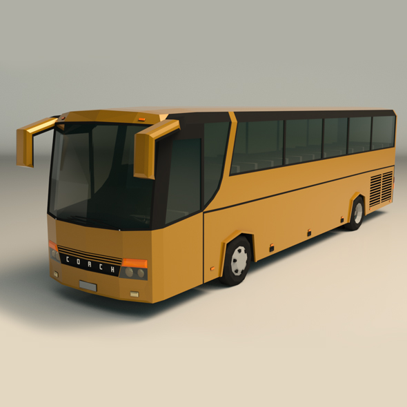 Low Poly Coach - 3Docean 23889122