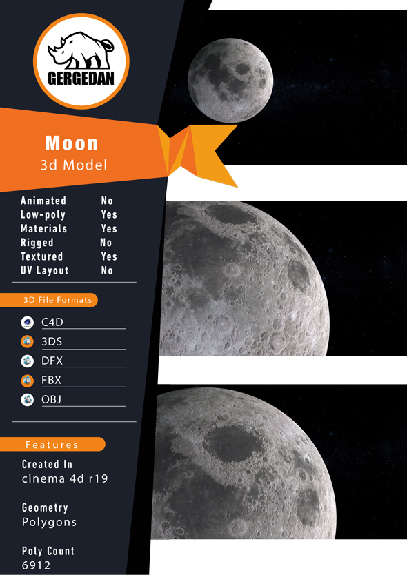 Realistic 8k Moon - 3Docean 23889734