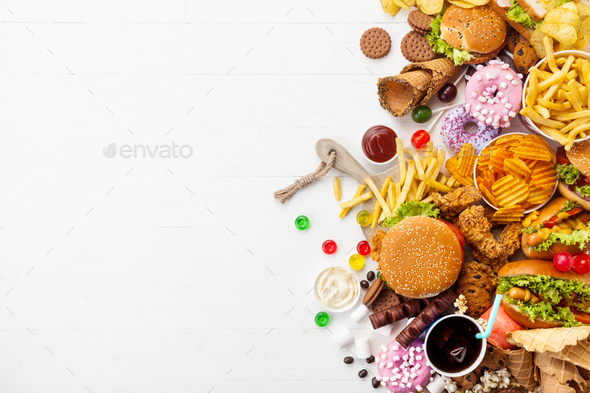 Fast food dish on white background Stock Photo by master1305 | PhotoDune