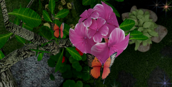 Butterfly with flower in Nature 