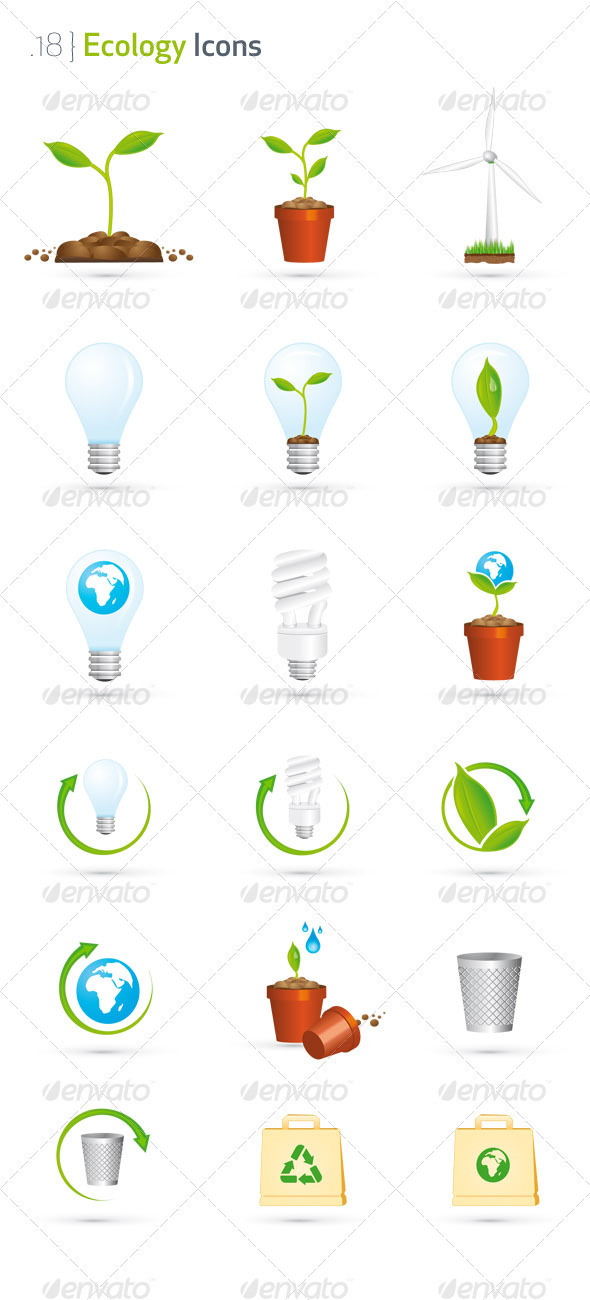 Download Ecology Icon Set AI EPS Vector