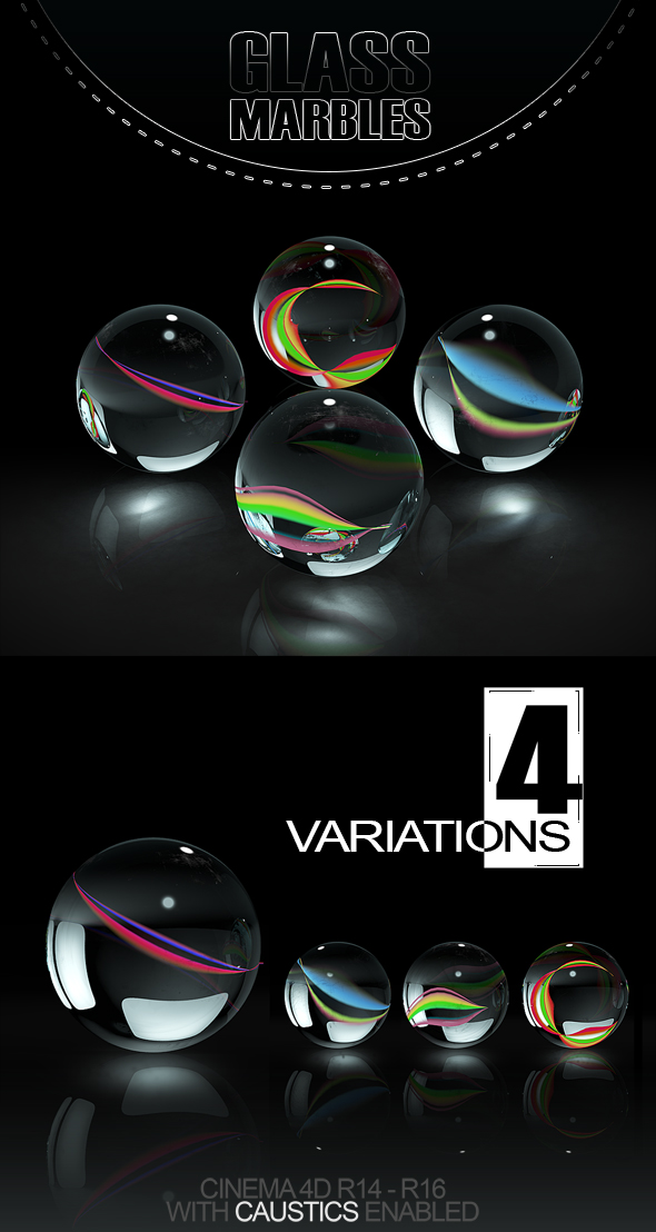Marble Glass Spheres - 3Docean 16042815