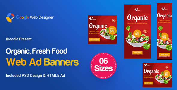 C52 - Organic, Fresh Food Banners GWD & PSD