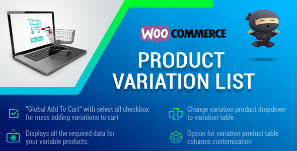 WooCommerce Product Variation List