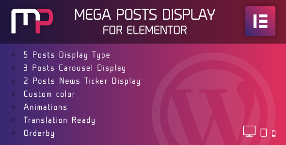 Mega Posts Display for Elementor - Premium Wordpress Plugin