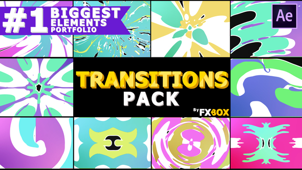 Colorful Cartoon Transitions - VideoHive 23903920