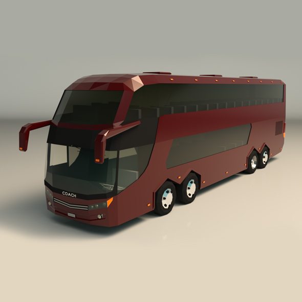Low Poly Coach - 3Docean 23908567