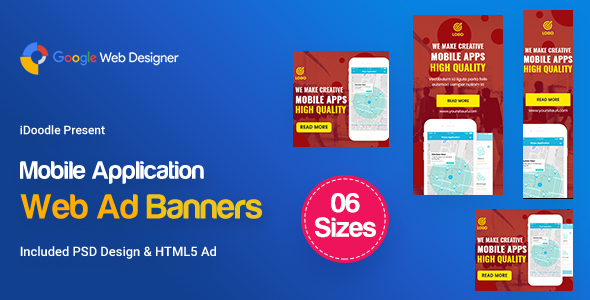 C57 - Mobile App Banners HTML5 Ad - GWD & PSD