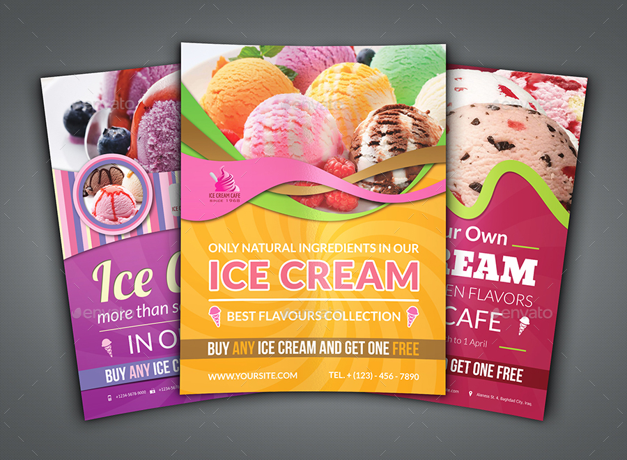 Ice Cream Flyer Bundle Template Vol.1, Print Templates | GraphicRiver