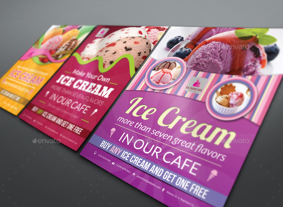 Ice Cream Flyer Bundle Template Vol.1, Print Templates | GraphicRiver