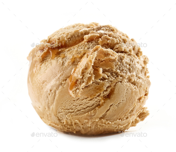 vanilla and chocolate ice cream ball Stock Photo by magone