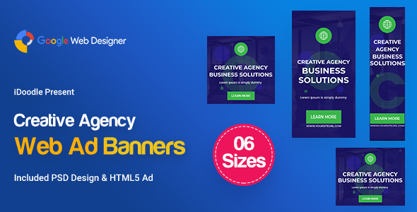 C58 - Creative, Startup Agency Banners HTML5 Ad - GWD & PSD
