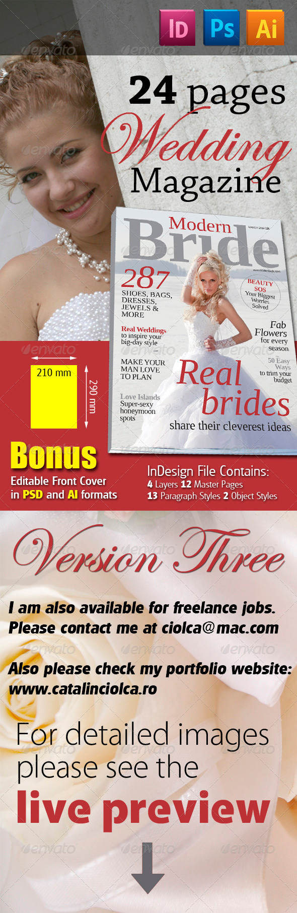 24 Pages Wedding Magazine Version Three - Magazines Print Templates