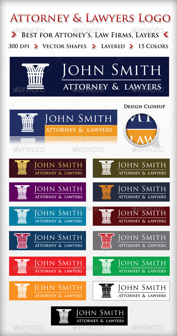 Attorney and Lawyers Logo - Objects Logo Templates