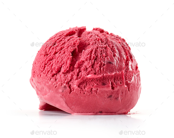 pink ice cream scoop Stock Photo by magone