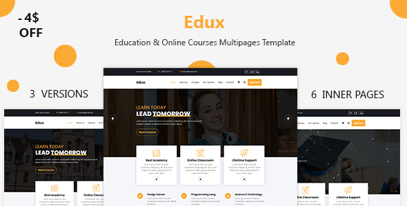 Excellent Edux - Education & Online Courses Multipages Template