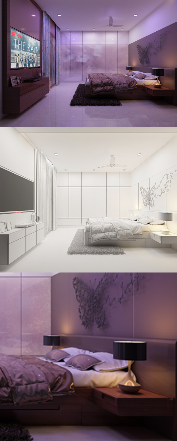 Realistic Master Bedroom - 3Docean 23940671