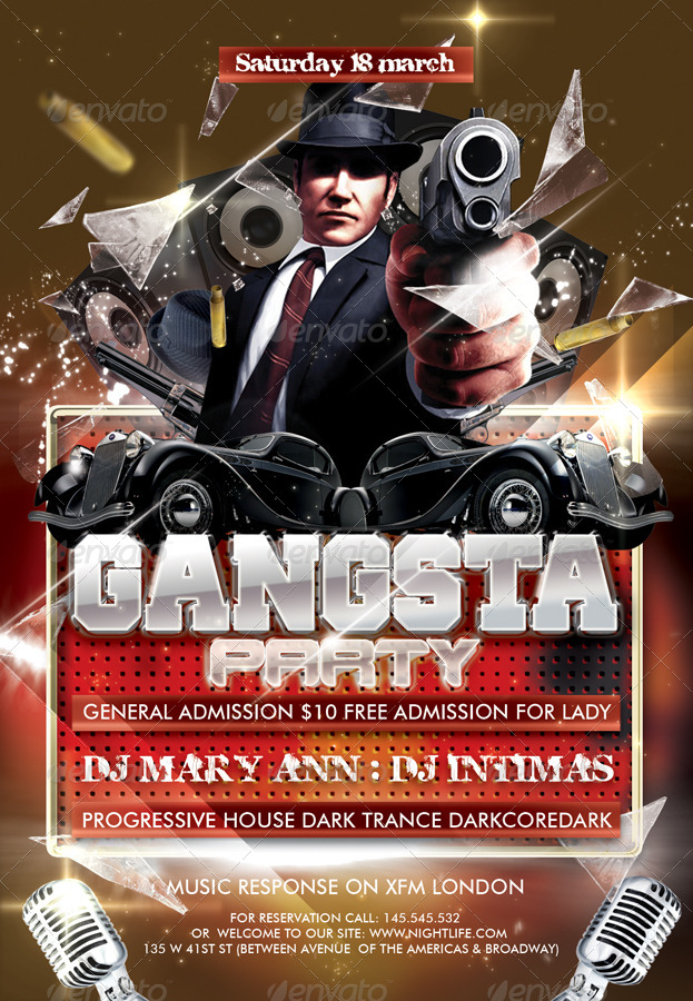 Gangsta Party Flyer PSD Template, Print Templates GraphicRiver
