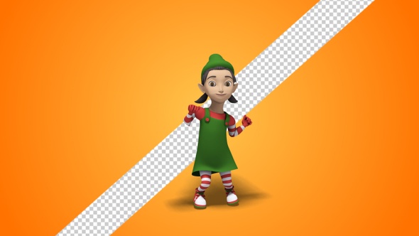 Santa's Elf Girl Helper Dancing