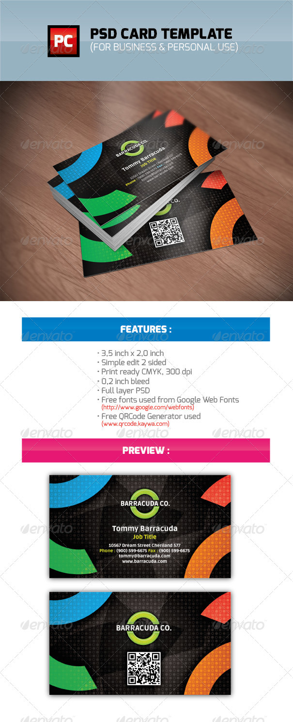 Color, PSD Business and Personal Card - Business Cards Print Templates
