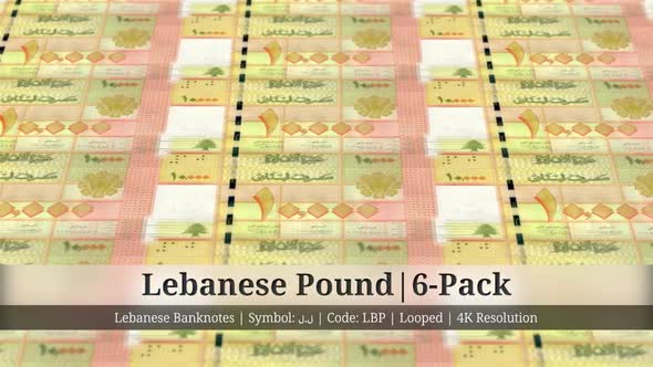 Lebanese Pound | Lebanon Currency - 6 Pack | 4K Resolution | Looped alt