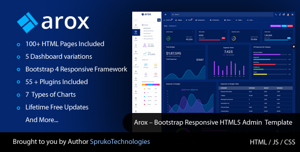 Arox - Bootstrap Responsive Modern Clean Transparent Flat Admin Panel Dashboard Html Template