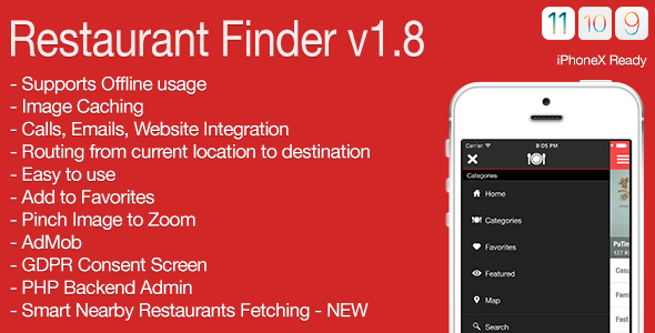 Restaurant Finder Full iOS Application v1.8