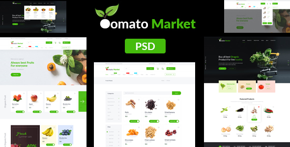 Oomato Market - Organic Store PSD Template