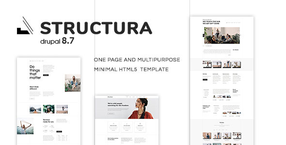 Structura - One Page And Multipurpose Minimal Drupal 8.9 Theme