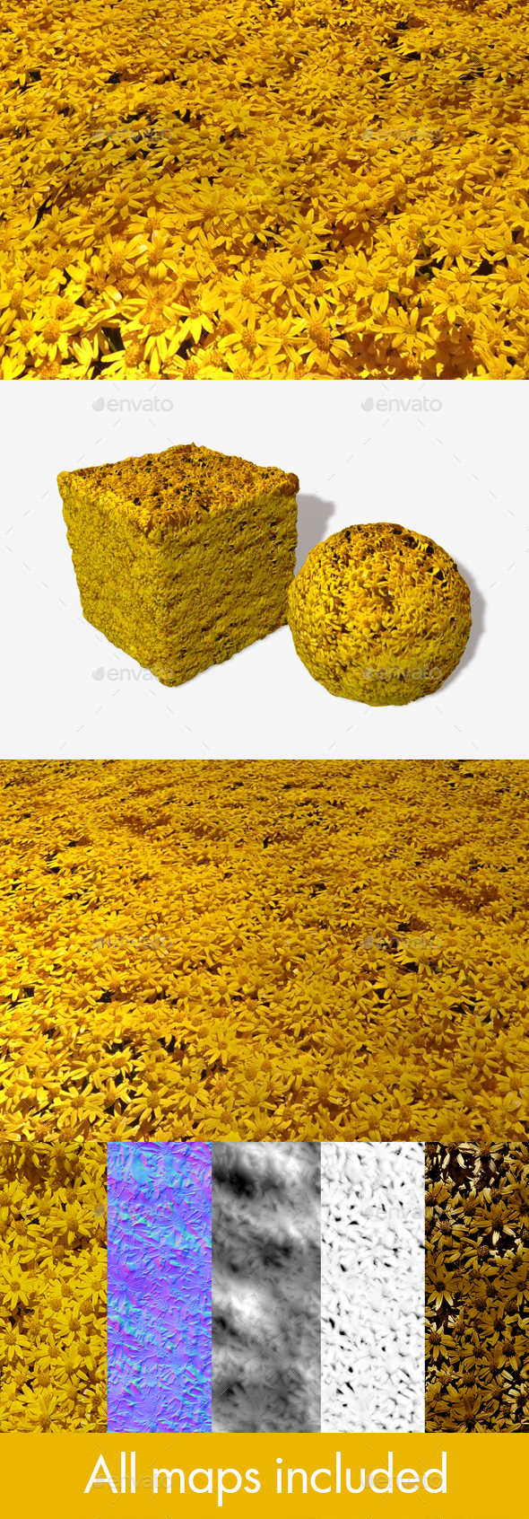 Yellow Desert Flowers - 3Docean 23957705